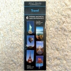 ☀️2/$9☀️Mini-Marks "Travel" Magnetic Bookmarks